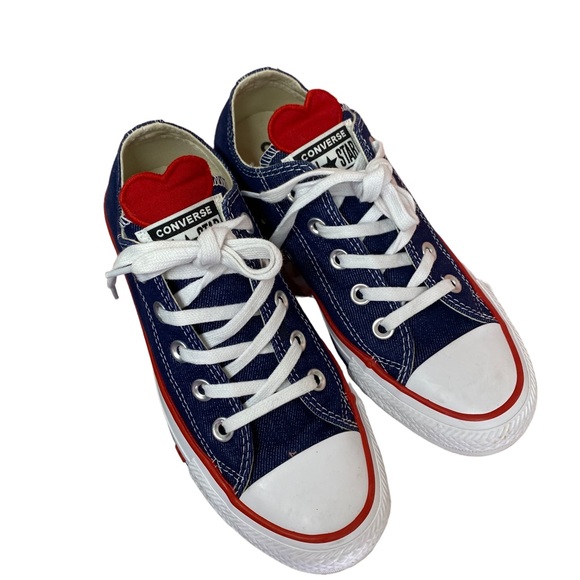 Converse Chuck Taylor All Star Denim Love Low Top Sneaker Red Heart - Picture 5 of 13